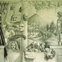 MATITE CON LUMEGGIATURE DI BIANCO SU CARTA 73X100