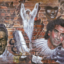 ANNO 97 ACRILICI E MISTA SU TAVOLA DI PIOPPO 79,5X120