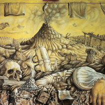  ANNO 93 TECNICA MISTA SU CARTA APPLICATA SU TELA 80X120